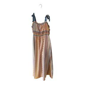 Boho Patchwork-Style Miaxi Dress With Adjustable Tie Straps  Davi & Dani  Size L